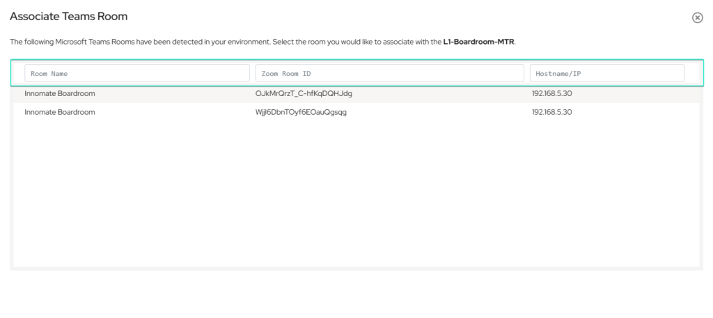 Microsoft Teams and Zoom Rooms Filtering in Innomesh 3.5.1