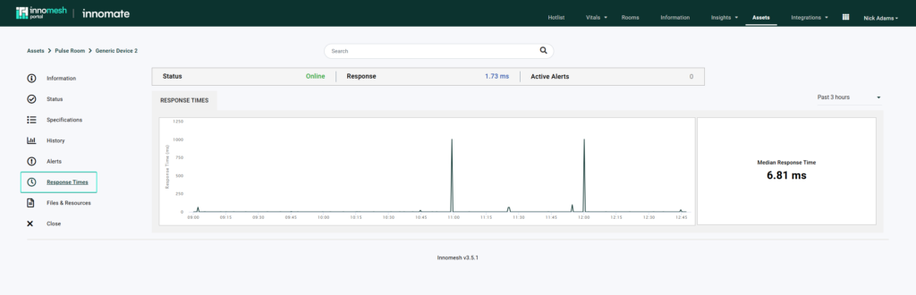 Response Time for Pulse Devices in Innomesh 3.5.1